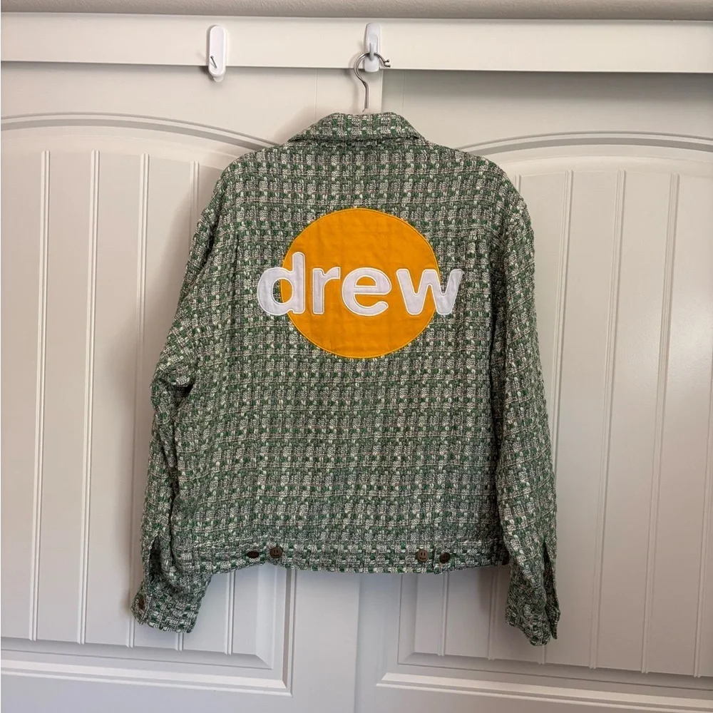 Drew House Infinite Joy Boucle Trucker Jacket in green size medium